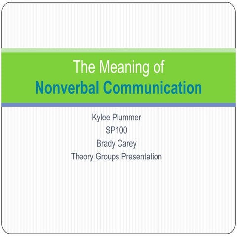 Nonverbal Powerpoint Presentation