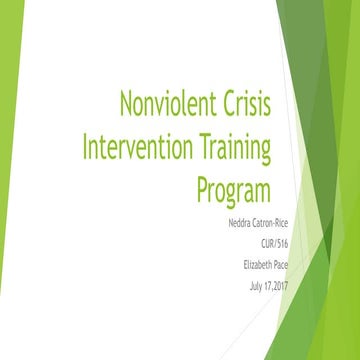 Nonviolent crisis intervention training program