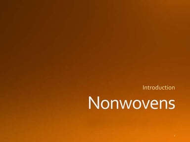 Non-Woven and their manufacturing process associated with the different appli...