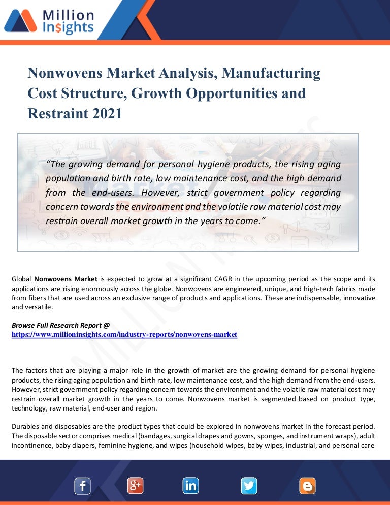 Nonwovens Market Outlook 2021 Global Analysis Of Huge Profit With Ma