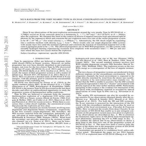 Non xrays from_the_very_nearby_typeia_sn_2014j_constraints_on_its_environment
