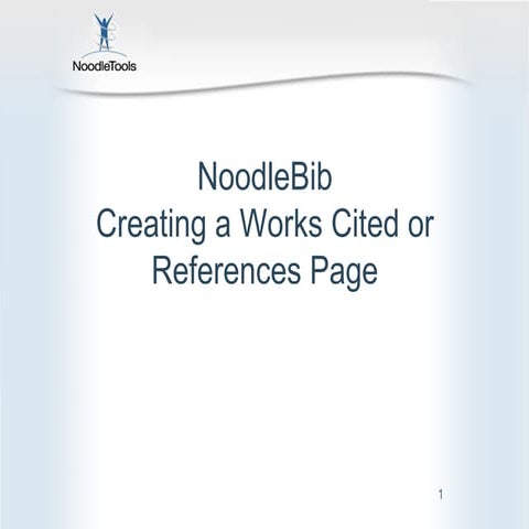 NoodleBib: Creating and Exporting Citation Lists