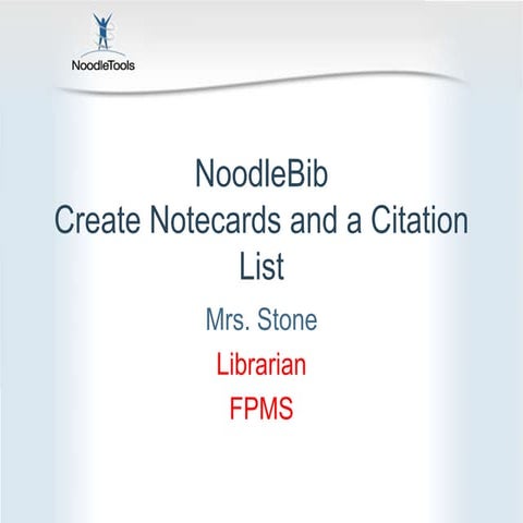 Noodle tools bibliography | PPT