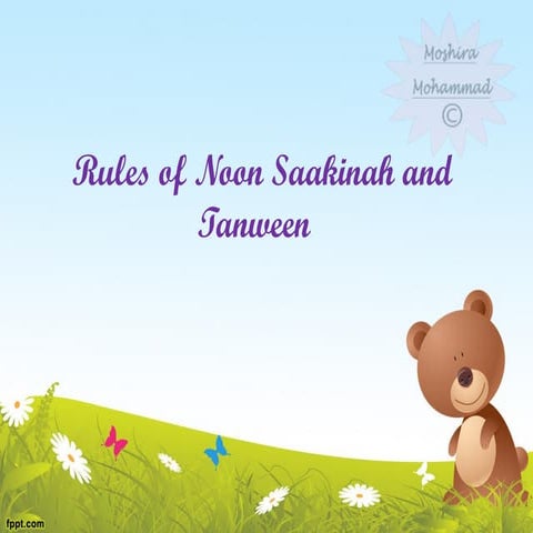 Noon sakinah and Tanween rules