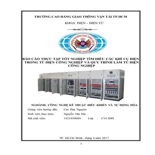 Đề tài: Tìm hiểu các khí cụ điện trong tủ điện công nghiệp, HAY
