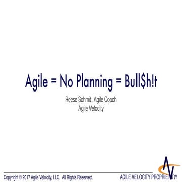 Agile = No Planning = Bull$h!t