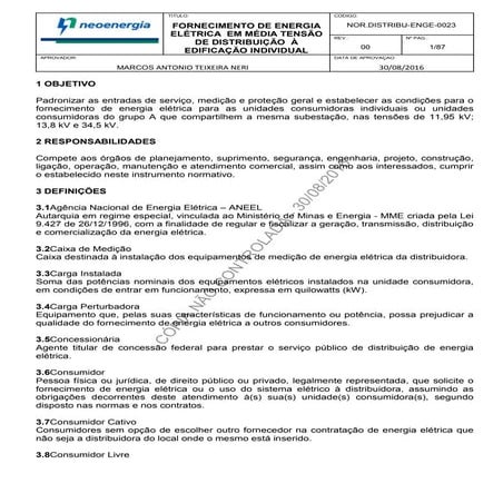 Norma EDP-Escelsa Instalações Individuais | PDF