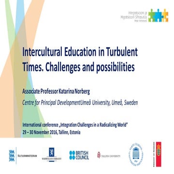 Dr. Katarina Norberg: Intercultural Education in Turbulent Times. Challenges ...