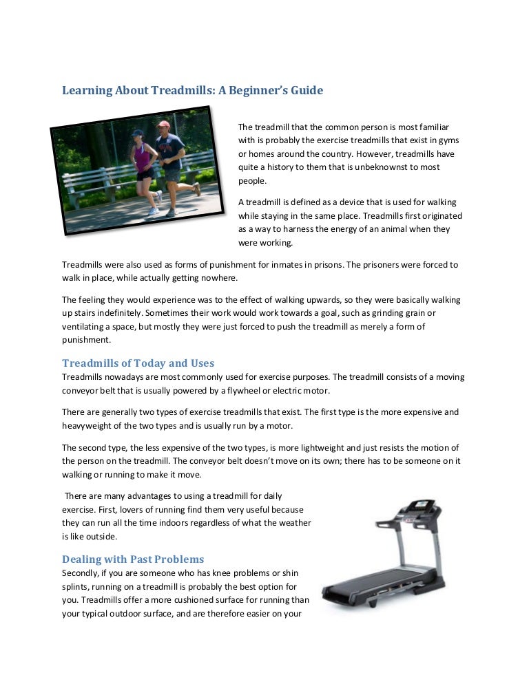 Learning About Treadmills A Beginner’s Guide
