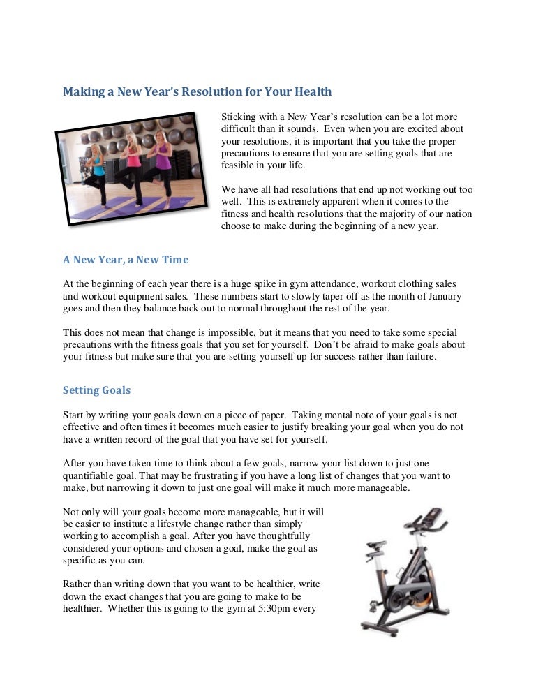 Making a New Year’s Resolution for Your Health