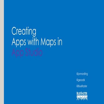 Creating Apps with Maps in AppStudio - Esri User Conference 2015 Presentation