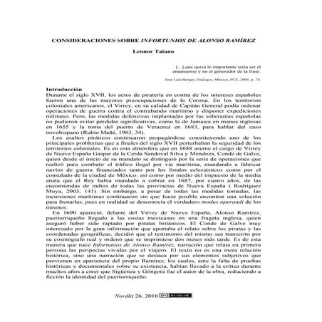 Infortunios de Alonso Ramírez | PDF