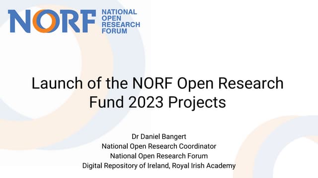NORFest 2023: National Open Research Fund 2023, Projects Launch