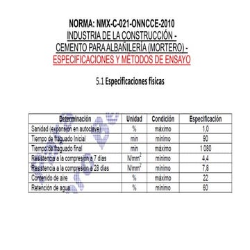 Norma PARA MORTEROS 021 Y 057