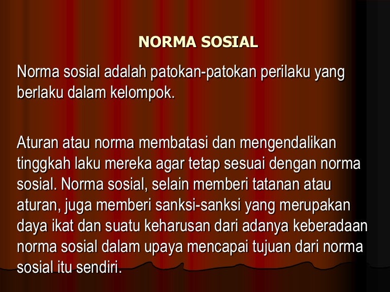 Norma Sosial Norma Sosial