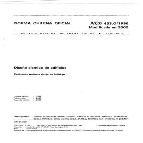 Norma chilena n_ch433-1996 mod2009