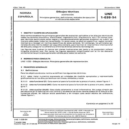 Norma de acotado une 1039 1994