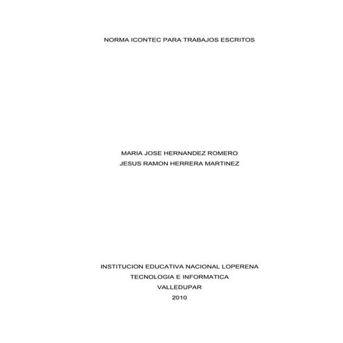Norma icontec para trabajos escritos terminado