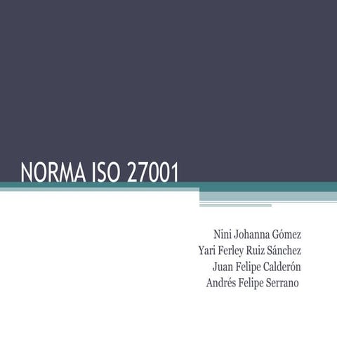 Norma iso 27001 | PPTX