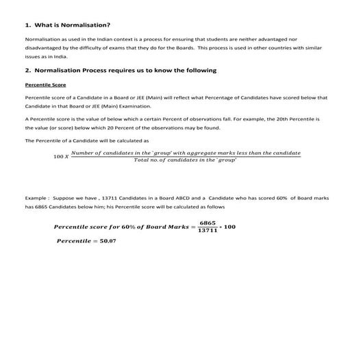 Normalisation formula v8 2013