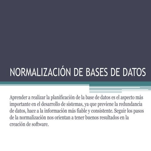 Normalización de bases de datos