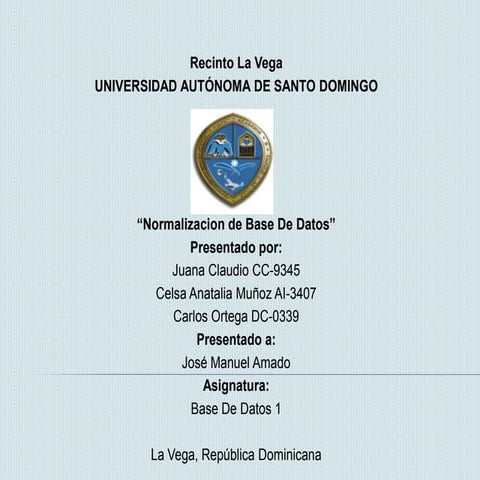 Normalizacion de base de datos