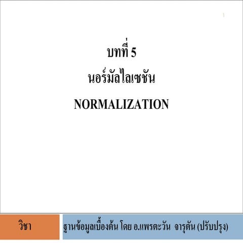 Normalization | PDF