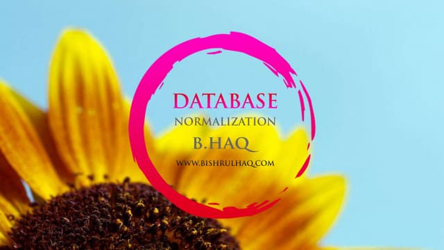 Normalization in a Database