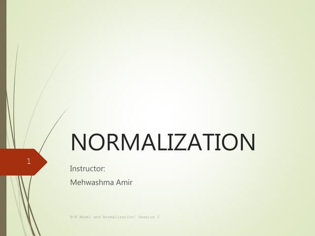 Normalization in Database