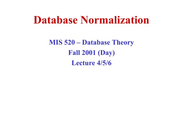 Normalization