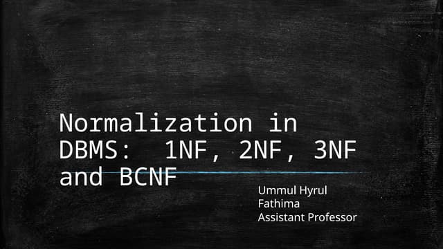 Four Types of Normalization in DBMS Explained