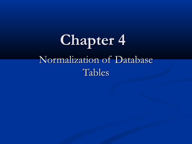 Normalization of database_tables_chapter_4