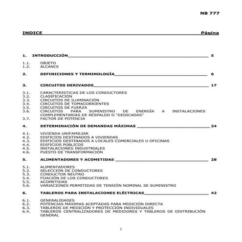 Norma NB 777  Instalaciones Electricas