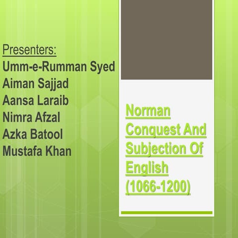 Norman conquest and subjection of english | PPTX
