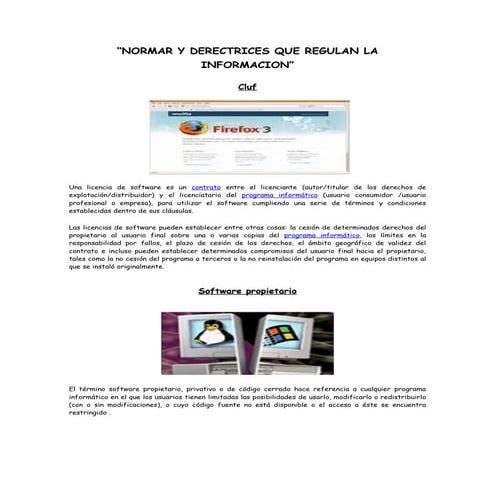 Normar Y Derectrices Que Regulan La Informacion