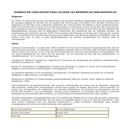 Normas vancouver