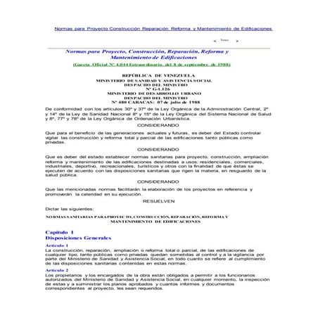 Norma sanitaria 4044 1988 (Venezolana)