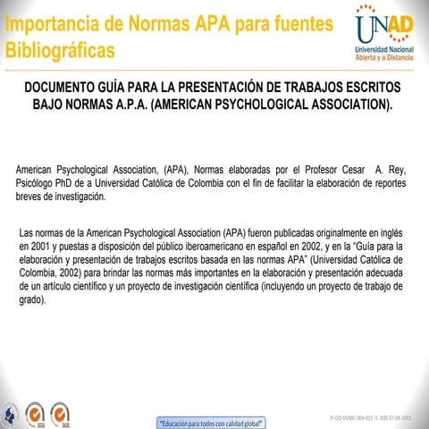 Importancia del uso de las Normas APA