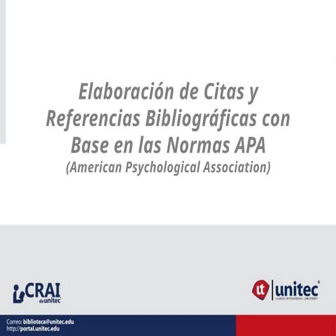 Elaboracion de Citas y Referencias Bibliograficas con Base en las ...
