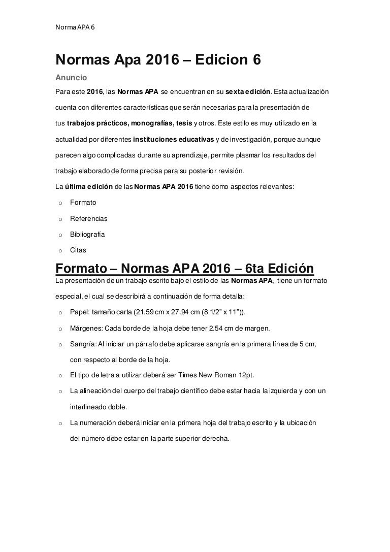 formato apa 6 edicion