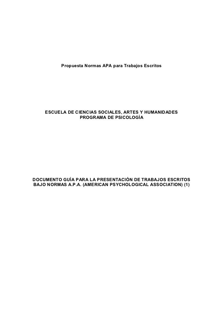 Normas Apa Para Trabajos Escritos