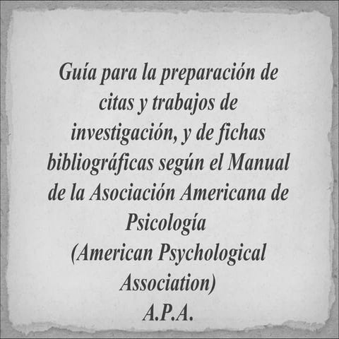 Presentacion de las normas A.P.A.