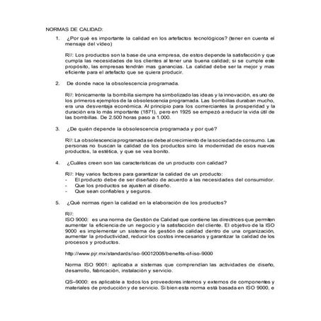 Normas de calidad