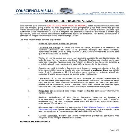 Normas de Higiene Visual
