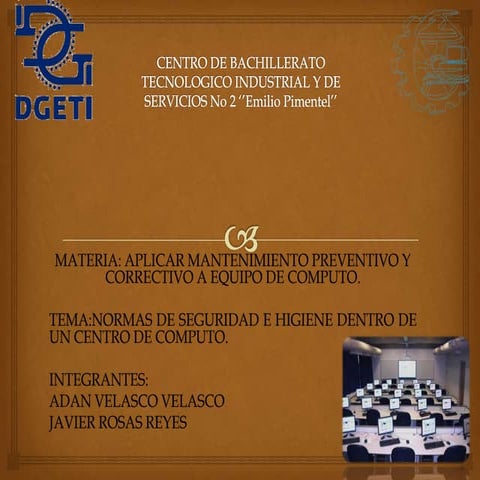 Normas de higiene y seguridad de un centro de computo