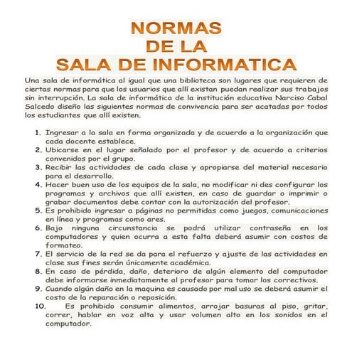 Normasdecomportamientolaboratoriodecomputo | PPTX
