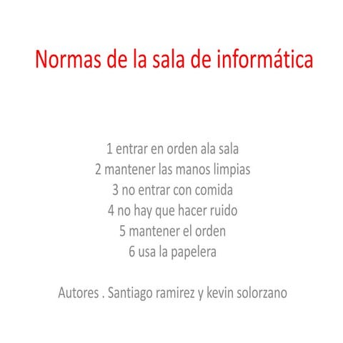Normas de la sala de informatica