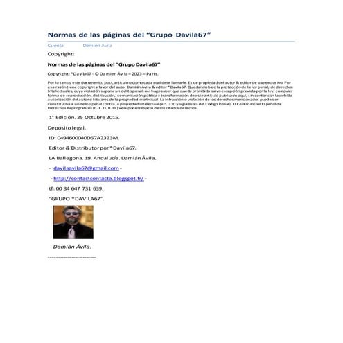 Normas de las páginas del