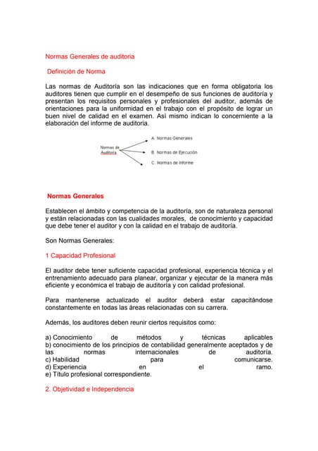 Normas Generales De Auditoria
