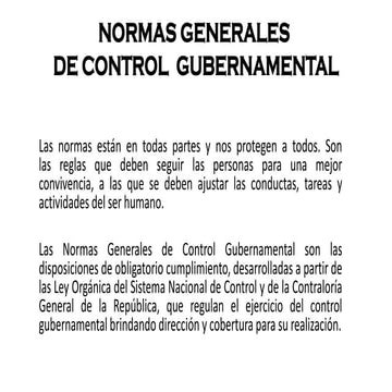 Normas generales de control gubernamental | PDF